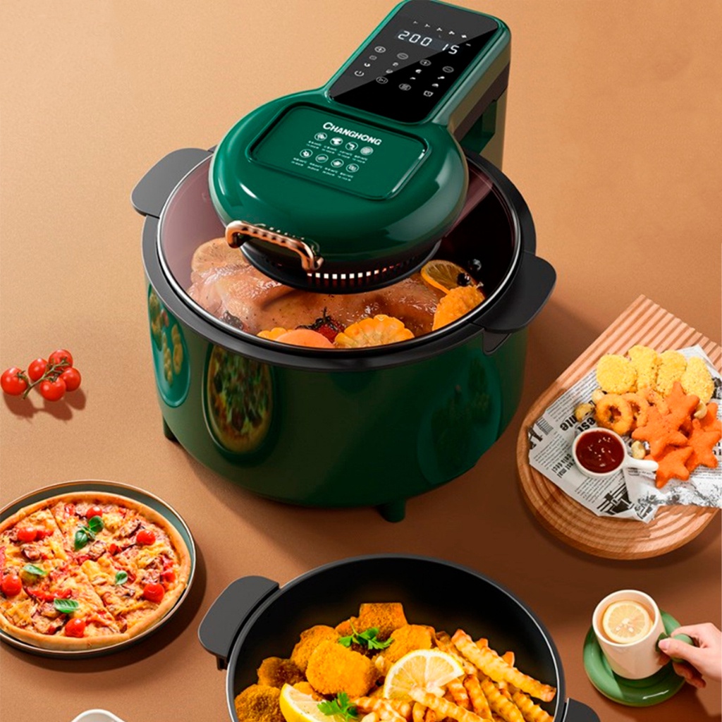 Fritadeira Elétrica Air Fryer Digital Sem Óleo 127v-220v Com Panela  Removível e Grelha Para Preparo - 220V