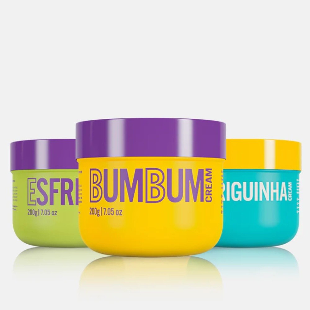 Kit Trio Cuidado Diário: Bumbum Cream + Esfrega Esfoliante + Barriguinha Cream