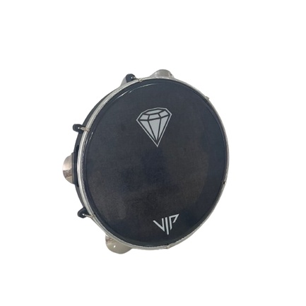 Pandeiro Vip 10 Pele Leitosa Diamante Abs Platinelas Inox pr