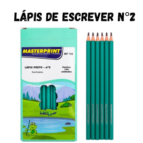 Lápis de Escrever Preto Nº2 Caixa Com 144 Unidades Mais Barato Lacrado Escolar Escola Estudos Masterprint