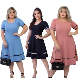 Kit 3 Vestidos Midi Moda Evangélica Festas Mulher Virtuosa Oferta Barato Mais Vendido