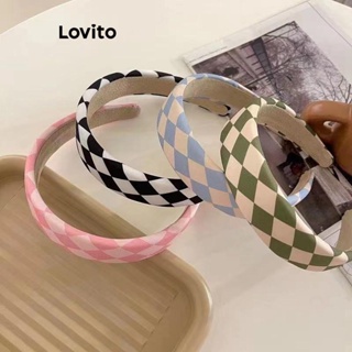 Lovito Tiara Vintage Xadrez Esponja Cor Retrô Para Mulheres LFA11429