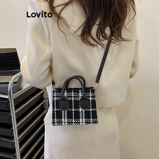 Lovito Elegante Gingham Chic Lã Xadrez Flip Cover Bolsa De Ombro Pequena Para Mulheres LFA11768