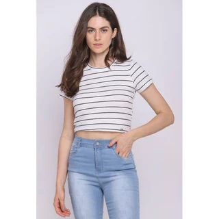 Blusa Feminina Malha Collection Curta C/ Amarração Polo Wear Off White
