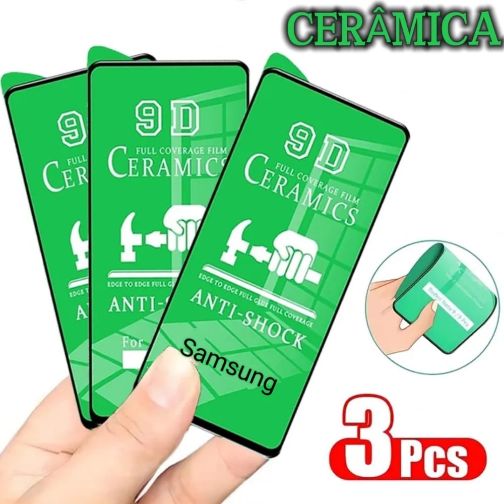 3 película de 9D cerâmica Para.Samsung.Galaxy a54 a52 a34 a14 m14 m54 a15 a25 a35 a55 m34 a23 A72 a71 a20s a32 4g a11 a12 a51 a20 a30 a50/a50s m21/m21s s23 6,1s23+5g 6,6a30 a20/a52s/a22/a70/m32/m52 5g/m62/ s22/a05 pronta enviar