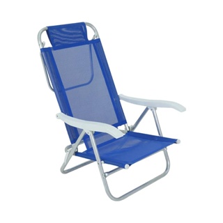 Cadeira Reclinavel Sunny Aluminio 6 Posicoes Azul 063002 Belfix