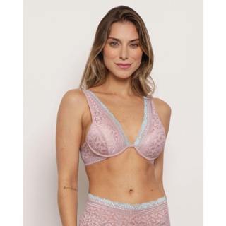 Sutiã Feminino Push Up Bojo Bolha e Renda Bege