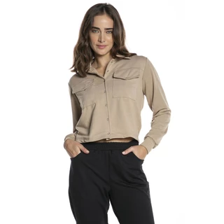 Camisa Feminina Manga Longa Polo Wear Bege Médio