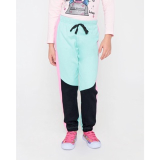 Calça Infantil Moletom Jogger Recorte Verde