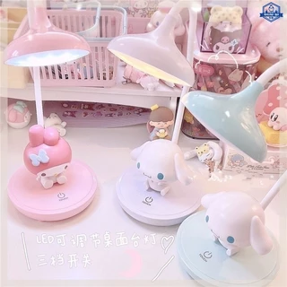 Sanrio Pequena Luz Nocturna Canela Rolls Kuromi Desktop LED Learning Writing Desk Dormitório Para Meninas De Cabeceira