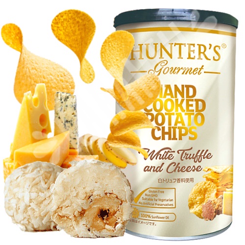 Hand Cooked Potato Chips White Truffle & Cheese Hunter`s Snack Dubai 