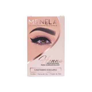 Kit Henna Sobrancelha Menela Castanho Escuro 2,5g