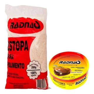 Kit Para Limpeza Automotiva Estopa + Cera Protetora Silicone