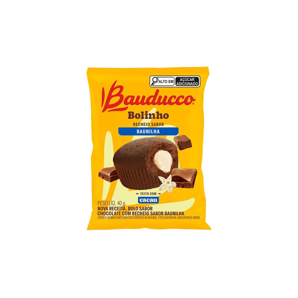 Kit 2 Bolinho Bauducco Sabor Baunilha com Recheio de Morango 40g