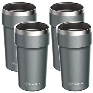 4 Copo Térmico Pub Inox Chumbo Bebida Gelada 500ml Termolar em Oferta na Shopee