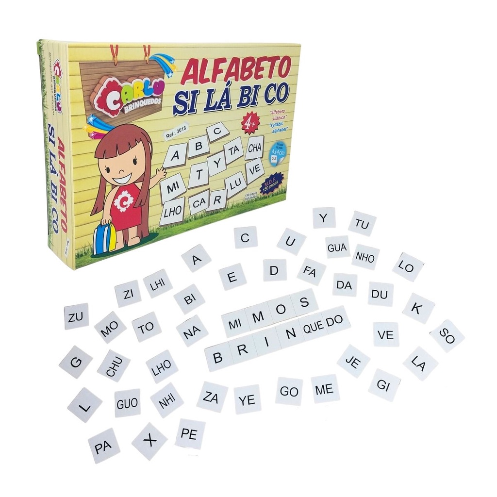 Carlu Brinquedos - Alfabeto Silábico Jogo Educativo, 4+ Anos, 350