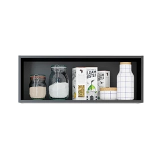 Nicho Multiuso para Cozinha Sabrina 80x30 Cm MDP Preto 0456 MENU