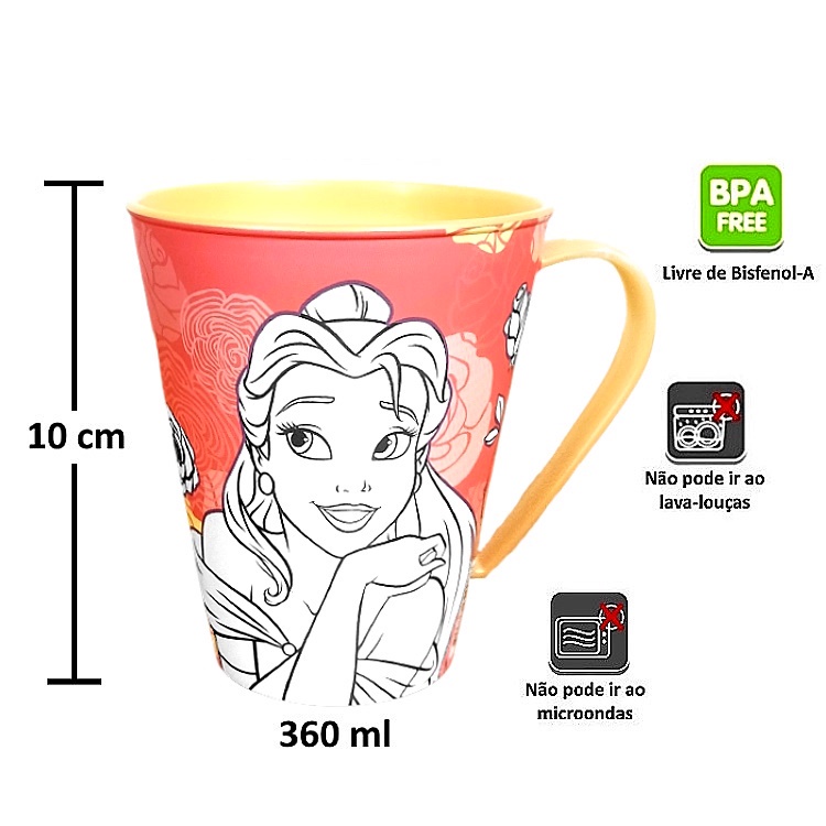 Caneca Infantil Princesas Branca De Neve 360ml Plasútil - Compre Agora -  Feira da Madrugada SP