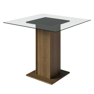Mesa Madesa Quadrada com Tampo de Vidro 5332A - Rustic em Oferta na Shopee