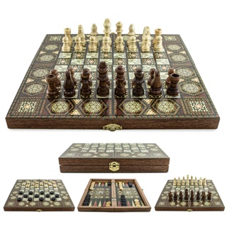 Jogo xadrez tabuleiro dobravel marchetado madeira macica casas5x5