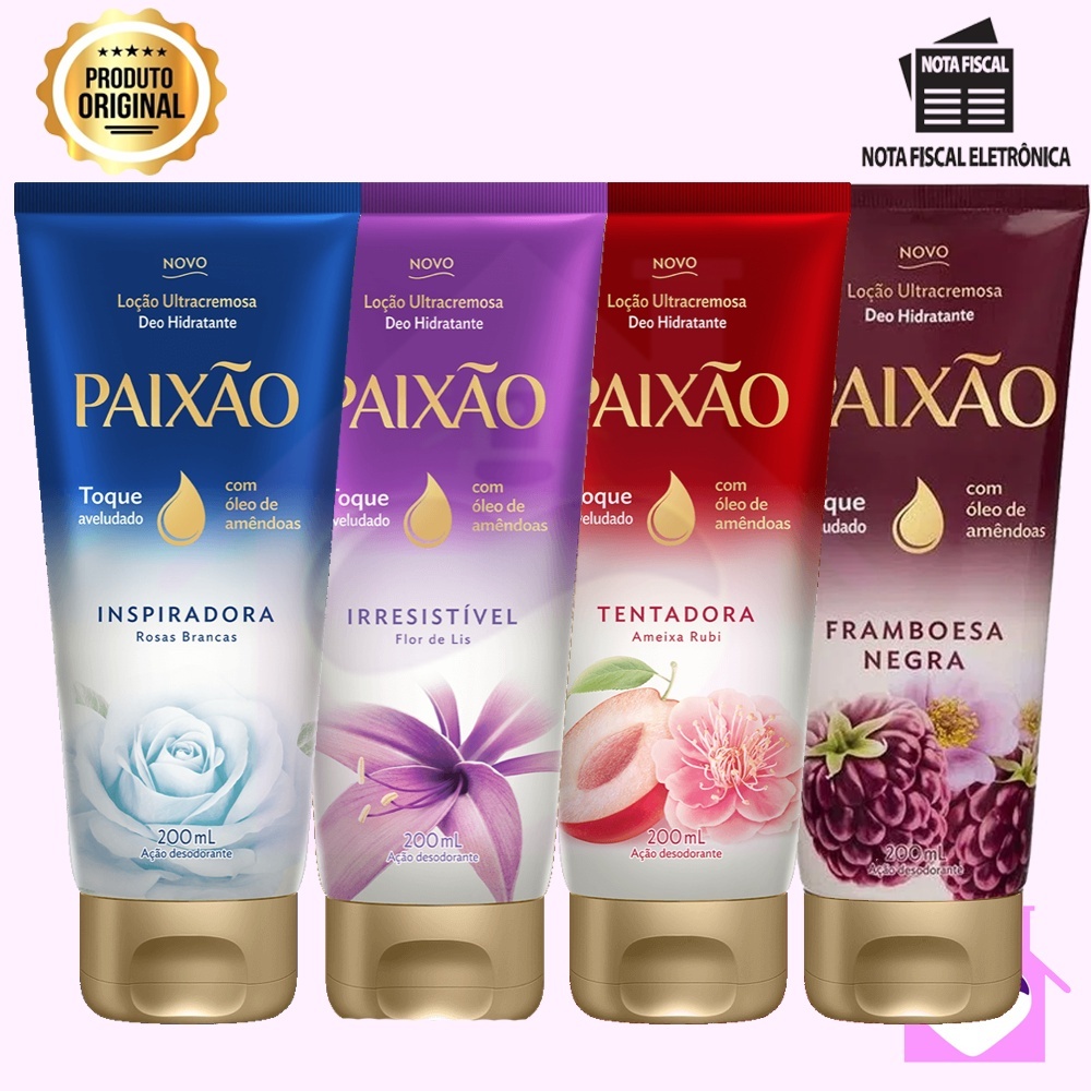 Hidratante Paixão 200ml Bisnaga ( Escolha ) | Shopee Brasil