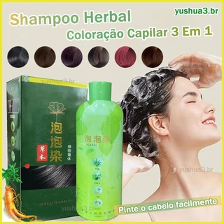 Shampoo Herbal Hair Color 3 Em 1 Tintura Para Cabelos Compridos Duradouros Escuros Suprimentos Homens yushua3br