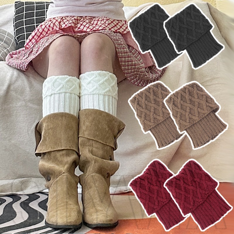 LIL Knitted Leg Warmers Japanese Fluffy Flared Kawaii Uniform
