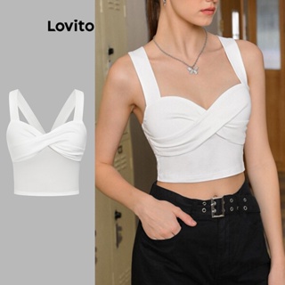 Lovito Regata Casual Lisa Cruzada Cruzada Para Mulheres L74ED024