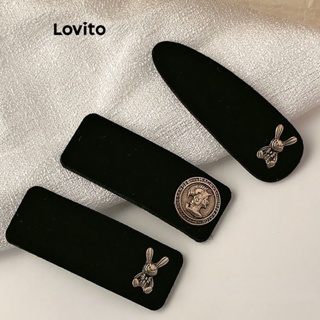 Lovito Grampos De Cabelo De Veludo Vintage Com Moeda Simples Para Mulheres LFA10176