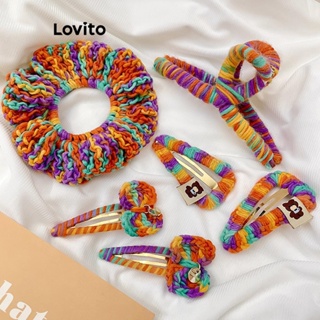 Lovito Grampos De Cabelo Coloridos Lisos E Fofos Para Mulheres LFA10035