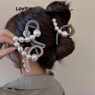 Lovito Grampos De Cabelo Elegantes Com Pérolas Lisas Para Mulheres LFA10015