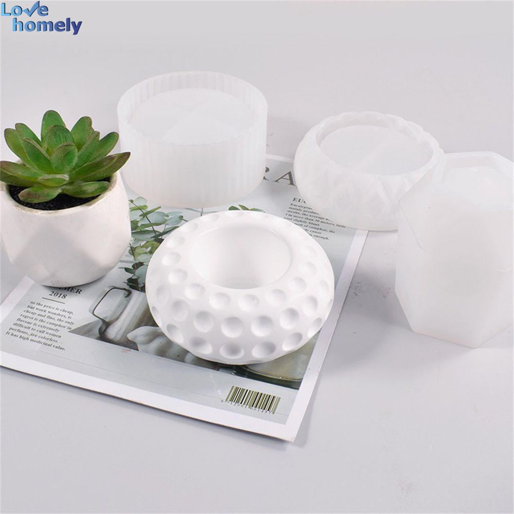 Molde De Silicone Flexível Sem Rachadura Feito À Mão De Vaso Liso Delicado Fácil De Desmoldagem Gesso