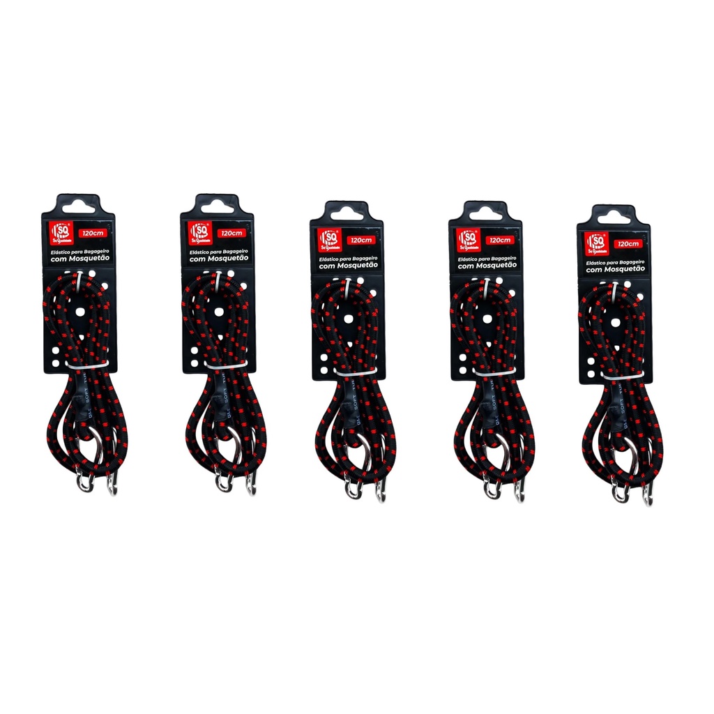 2un Corda Cordão Elástico Extensor Mosquetão 1.2 metros Bagageiro Moto