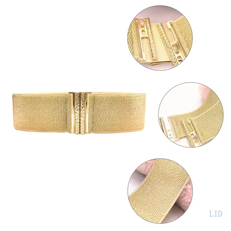 Crescent2 Espartilho Dourado Cinto Cintura Largo Decorativo Elástico