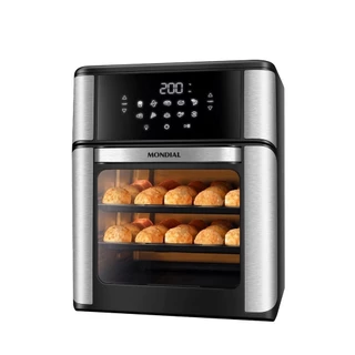 Fritadeira Air Fryer Mondial AFON-12L-BI - 12 Litros, Revestimento Antiaderente, Preto/Inox em Oferta na Shopee