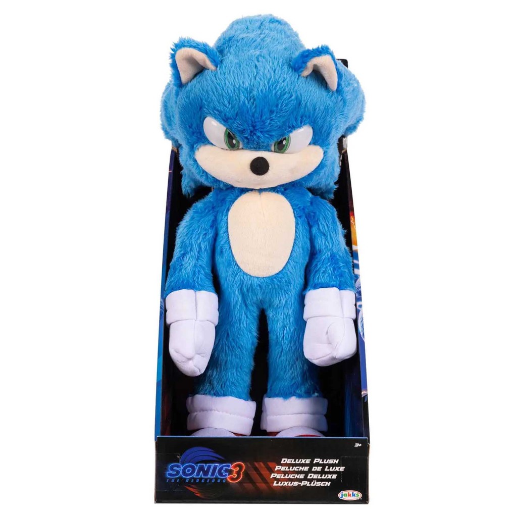 Boneco deluxe pelúcia Sonic 3 o filme Sonic 33 cm Jakks | Shopee Brasil