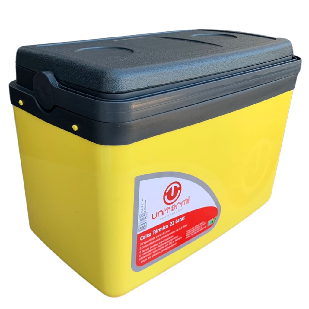 Caixa térmica Cooler 15L Alça Tampa bandeja Floripa Unitermi