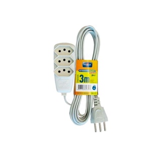 Extensão elétrica Sort 3m 3 tomadas 2P T 10A 250V DN 1779 Daneva