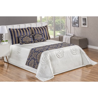 Kit Cobre Leito Viena 10 Pecas Casal King Seda Jacquard CETIM AMASSADO COM ALMOFADA XALE cama decoracao