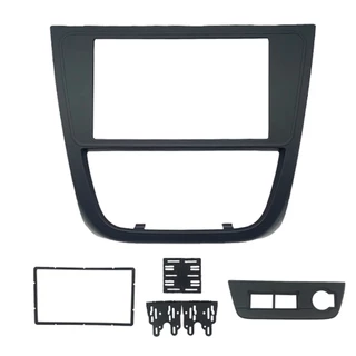 Moldura 7" Central Painel 2Din DVD VW Gol Saveiro Voyage G5 Preta Fiamon Padrão Japonês E Chinês