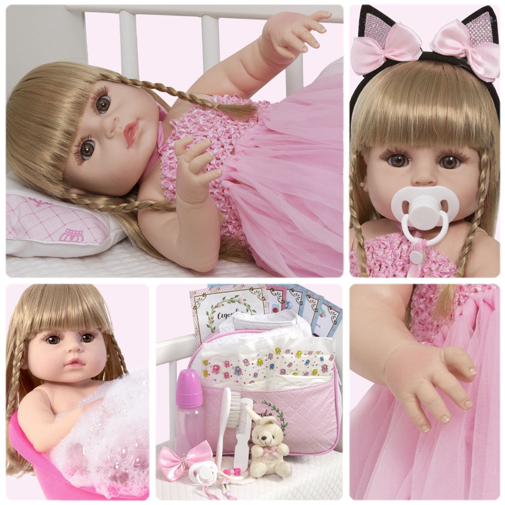 Boneca Reborn Realista Bailarina Loira Kit 22 Acessorios | Shopee Brasil