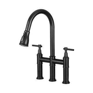 Torneira Para Cozinha Gourmet Inox Misturador Extensível Duplo Comando Içá Pingoo - Preto em Oferta na Shopee