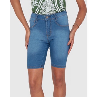 Bermuda Jeans Feminina Azul Claro