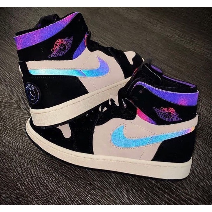 Tenis Nike Bota Air Jordan 1 Cano Alto PSG x Dior Mid 1 Botinha Holográfico Lançamento 2023 Super promoção