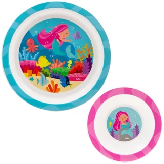 Conjunto Pratinho E Tigela Bowl Aventuras Sereia Introdução Alimentar 15318 15322 Buba