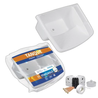 Kit 5 Tanque de Lavar Roupas Lavanderia Com Kit de Instalação Branco 15l