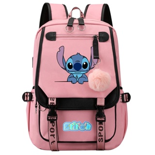 O novo Star Baby Stitch USB impresso mochila escolar para estudantes adolescentes para homens e mulheres com fita flip mochila