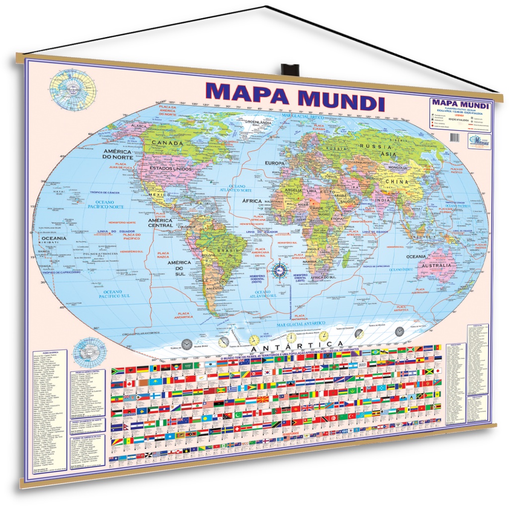 Kit Mapa Brasil Mundi Estados Unidos Eua Usa Geográfico Politico Escolar  Poster Escolar