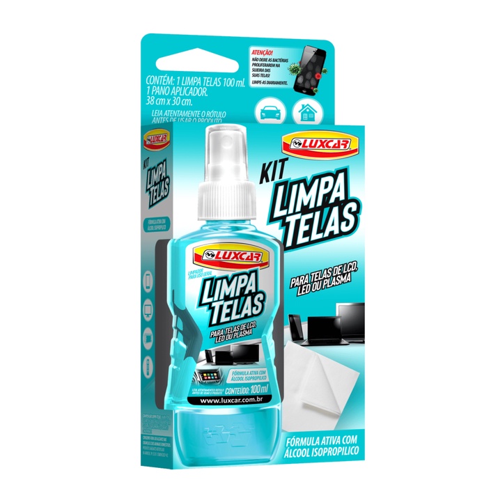 Kit Limpa Telas Fórmula Ativa com Álcool Isopropílico