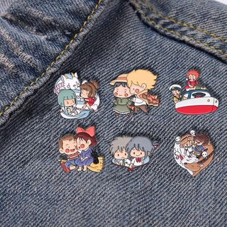 Anime Japonês Hayao Miyazaki Série Broche De Esmalte Spirited Away Backpack Badge Kiki's Delivery Service Lapela Pin Gift Jewelry Para Amigos